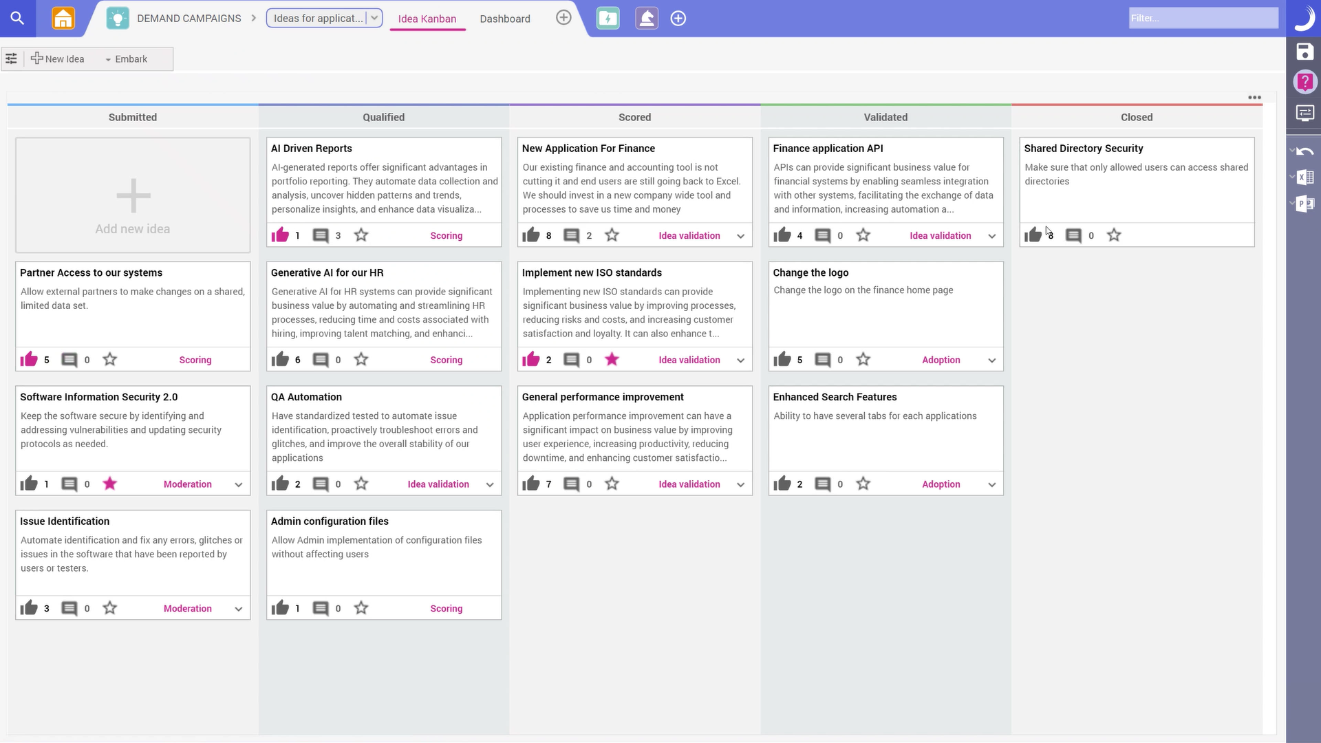 Idea kanban